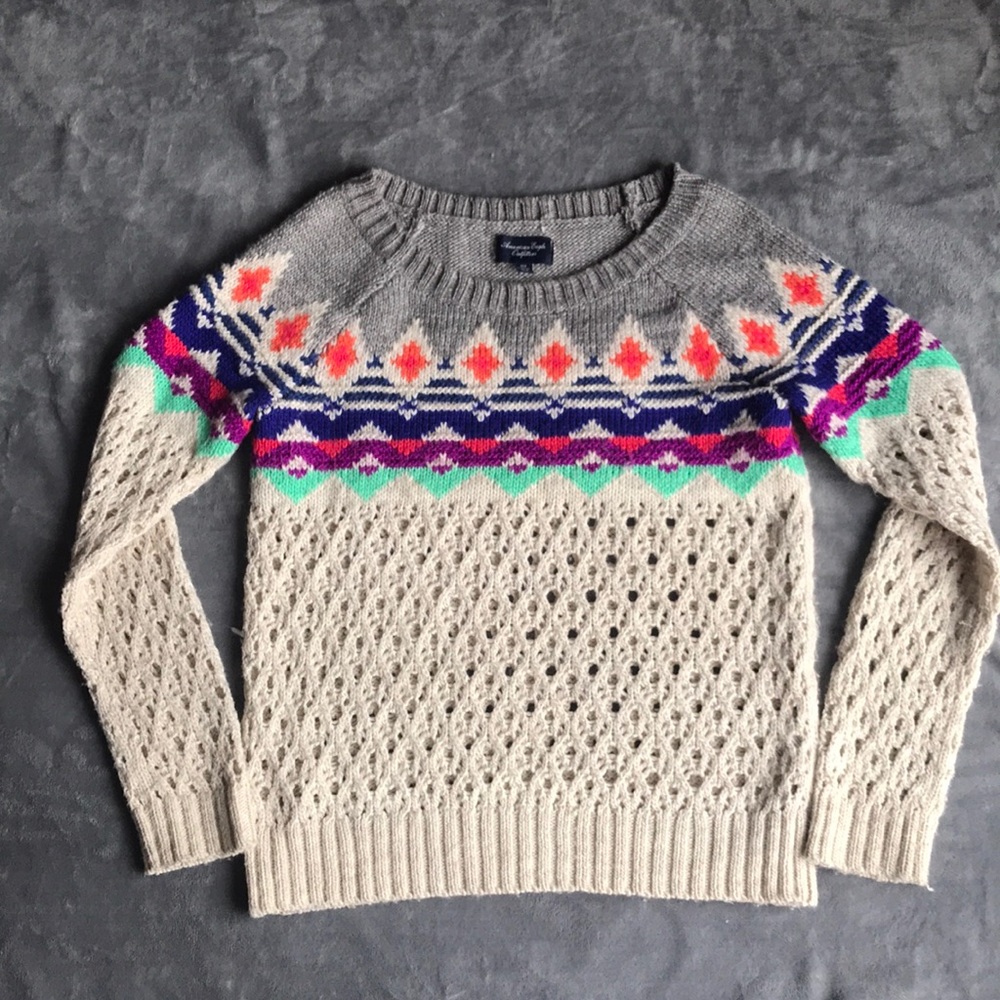 American Eagle Crochet Sweater